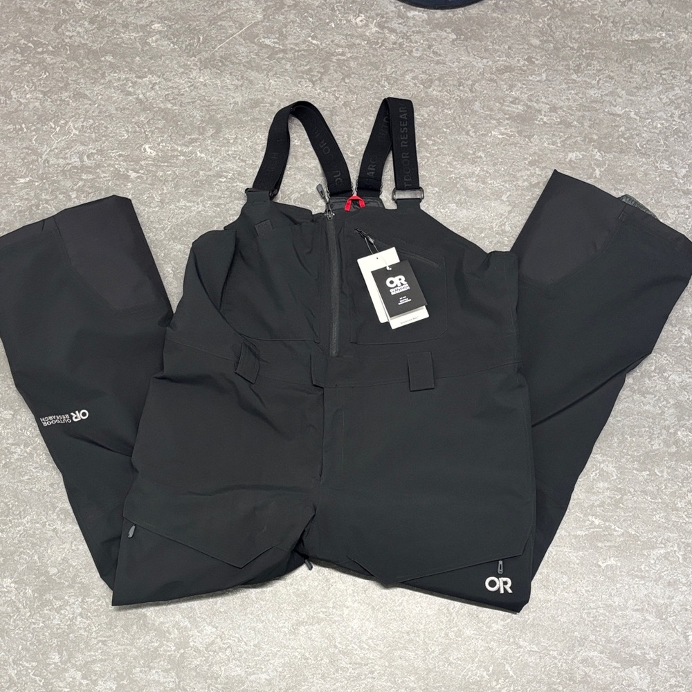 Outdoor Research Men’s Snowcrew bib black XL NWT